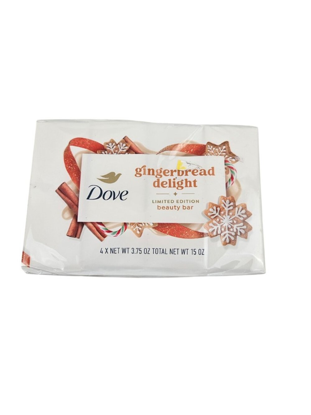Dove Bar Soap Gingerbread Dellght Pack of 4 3.75 oz Limited Edition Holiday - Picture 2 of 5